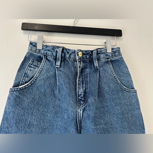FRAME - Campus High Waisted Pleated Barrel Jeans Size 24 - Picture 3 of 12